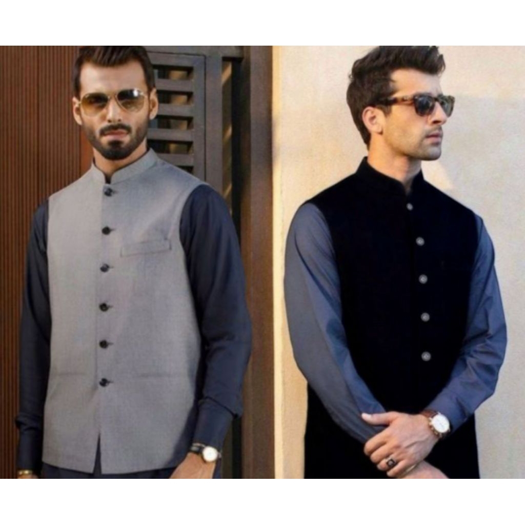 Rompi Pria Muslim Modern Bahan Jas / Rompi Pakistan