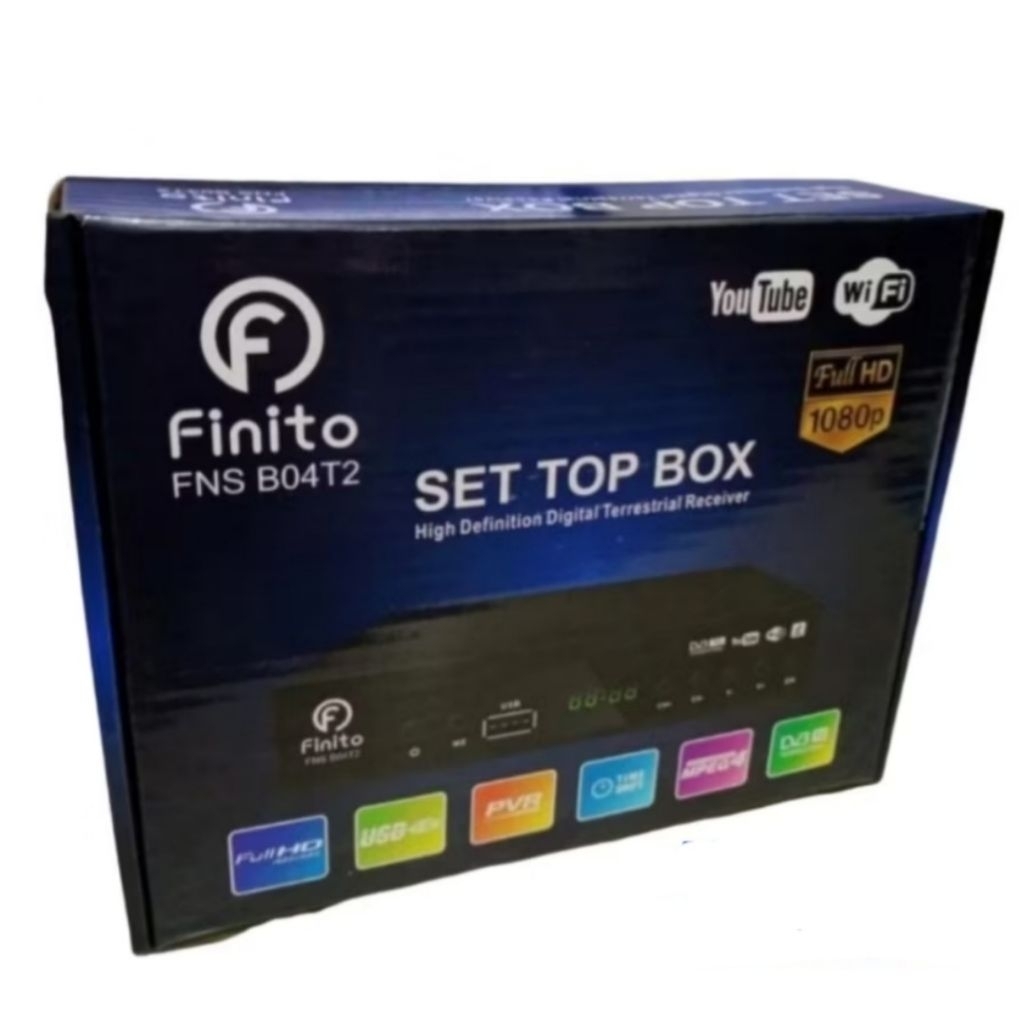 STB Finito Receiver TV DIGITAL Set Top Box DVB T2 Tuner WIFI Youtube dan  FREE BATERAI