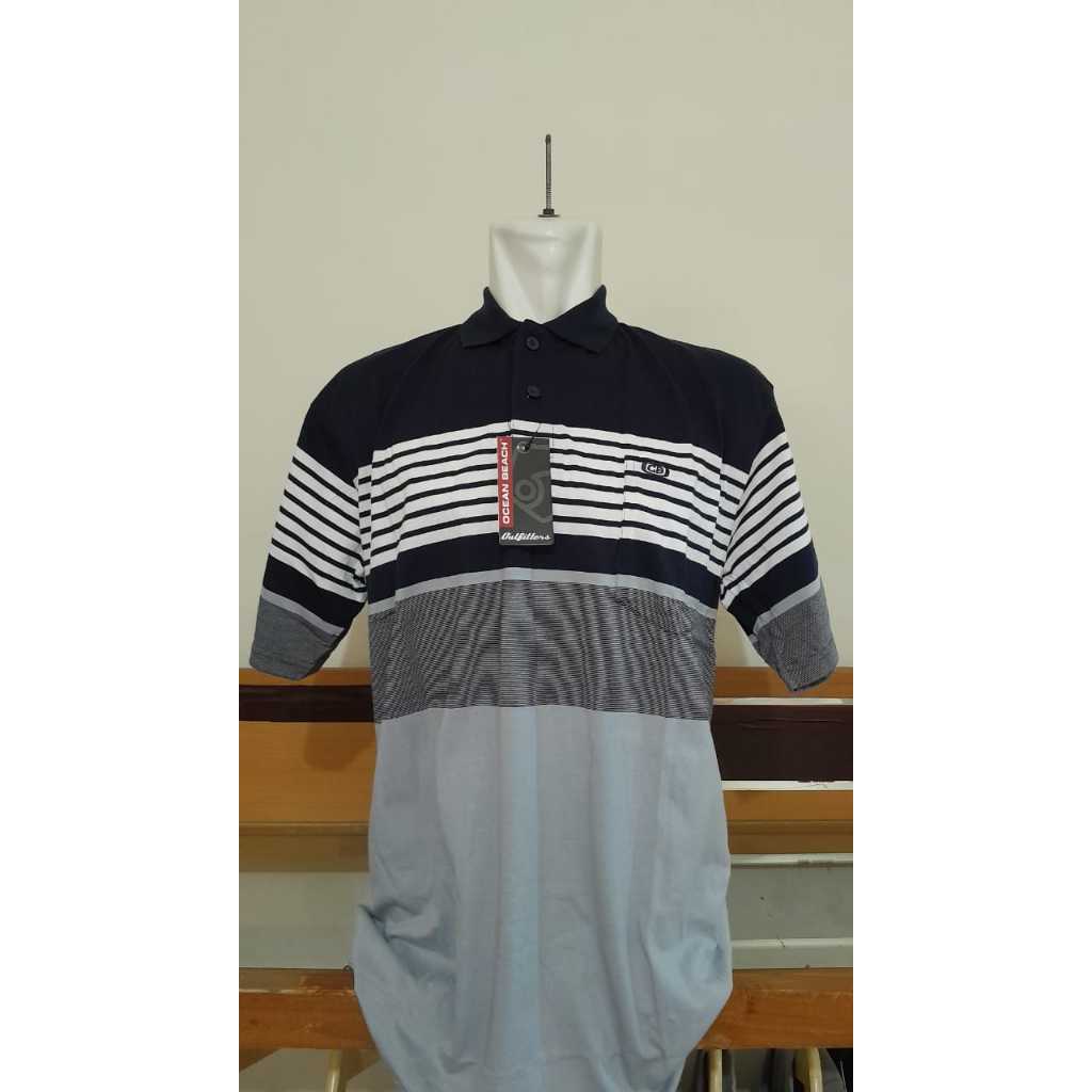 Kaos Polos Kerah Ocean Beach Katun Lengan Pendek ORIGINAL Size XL