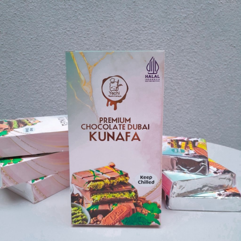

(BIG BAR CHOCOLATE 250g) Greentea chocolate dubai standart kunafa - Yechi Bakery coklat dubai standart