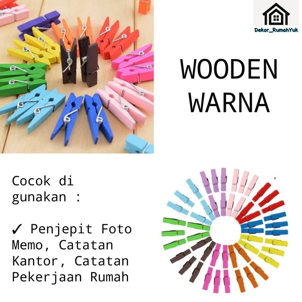 WOODEN CLIP RAINBOW random 3,5cm 5 pcs