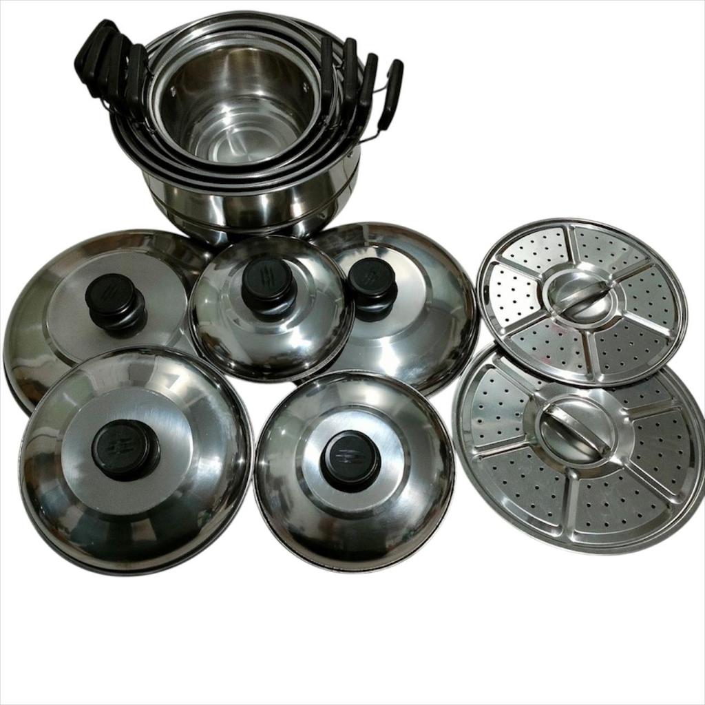 Godenpany Panci Set  Panci Sup Kukus Stainless Steamer Soup pot