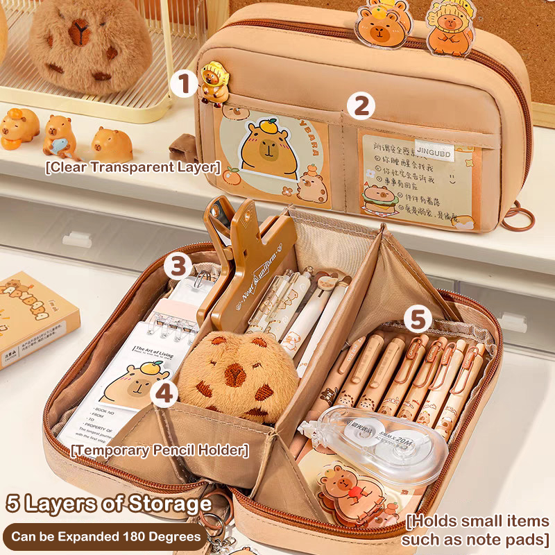 

Capybara Pencil Case Large Capacity School Pencil Cases Back To School Pencil Pouch Aesthetic