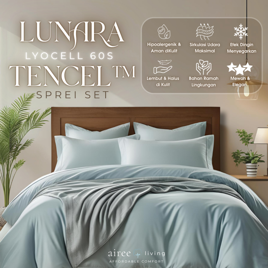 Sprei Set Tencel Polos Premium | Lunara Tencel Series