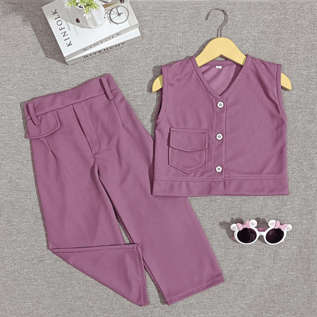 Setelan Terbaru Anak Perempuan Baju Rompi Usia 1-11 Tahun Bahan Knit