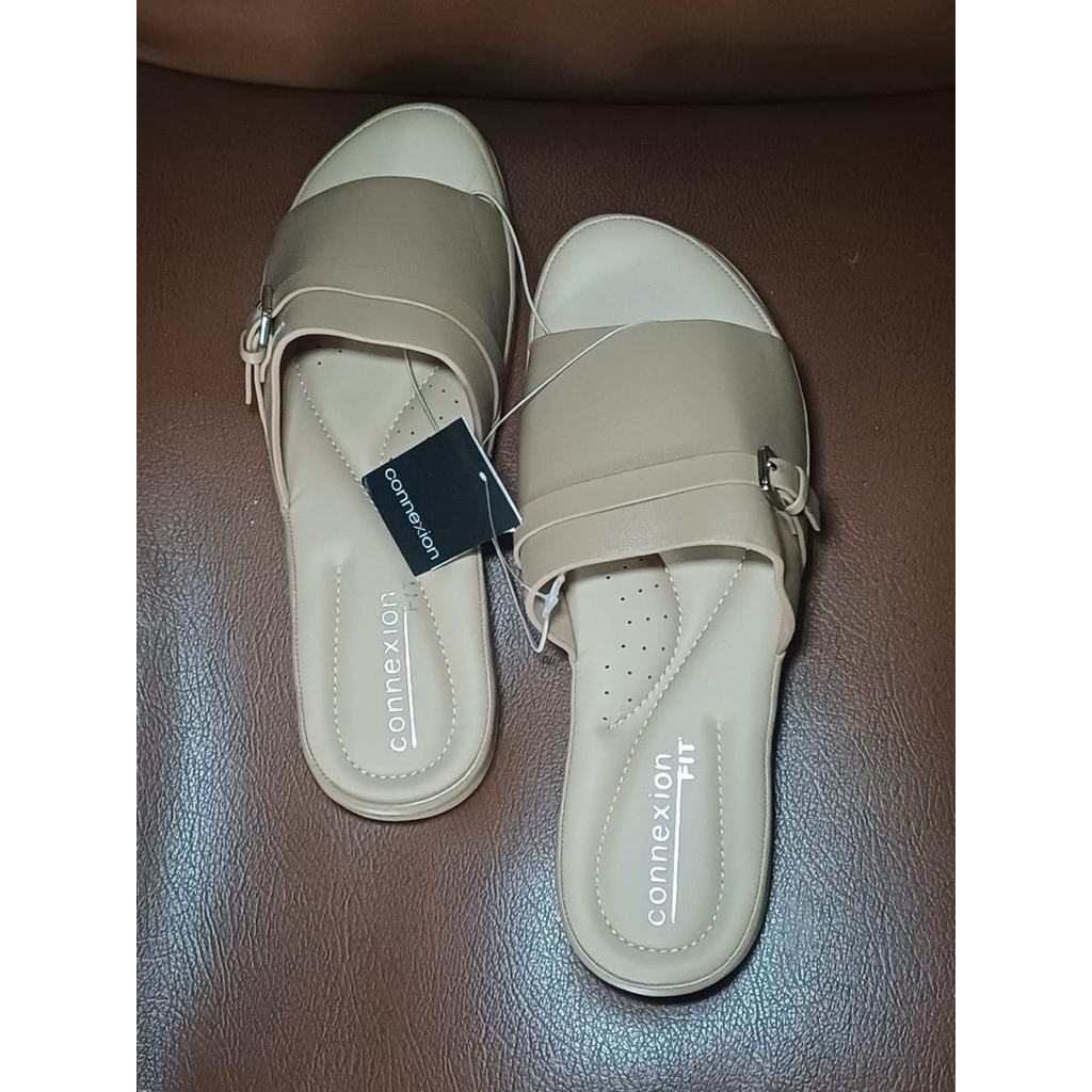 Connexion Sandal Selop Wedges Wanita