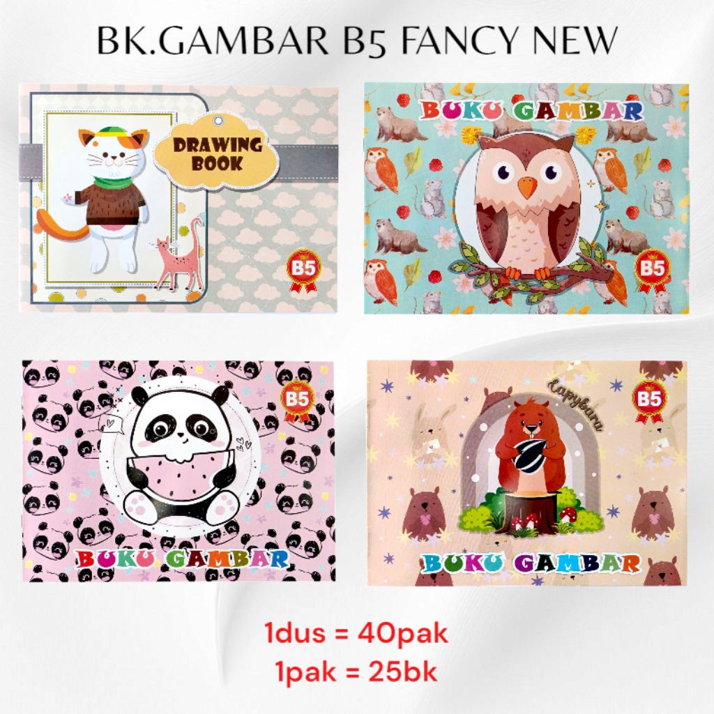 

Buku gambar B5 fancy karakter lucu