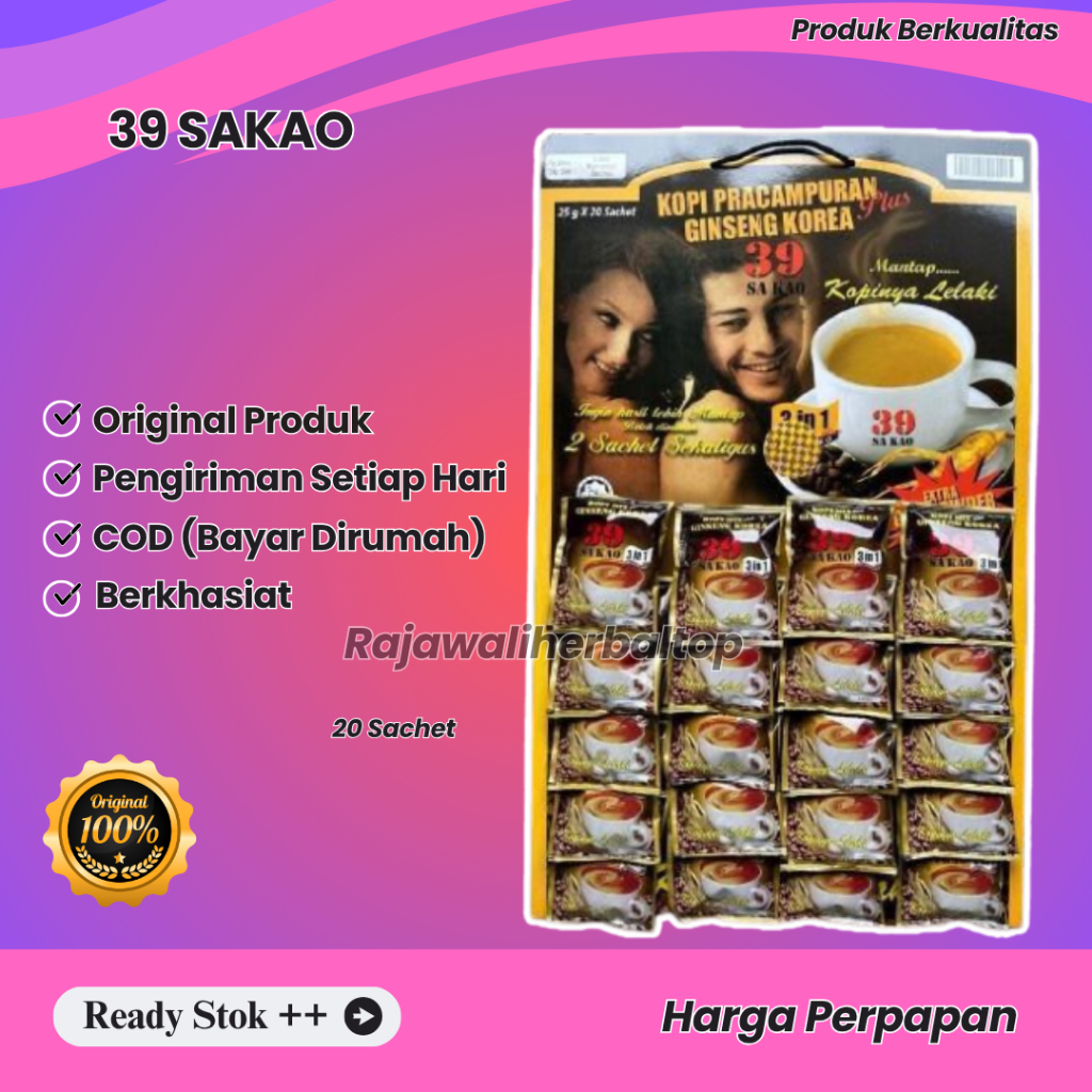 

Kopi Ginseng Korea Papan Original 20 Sachet