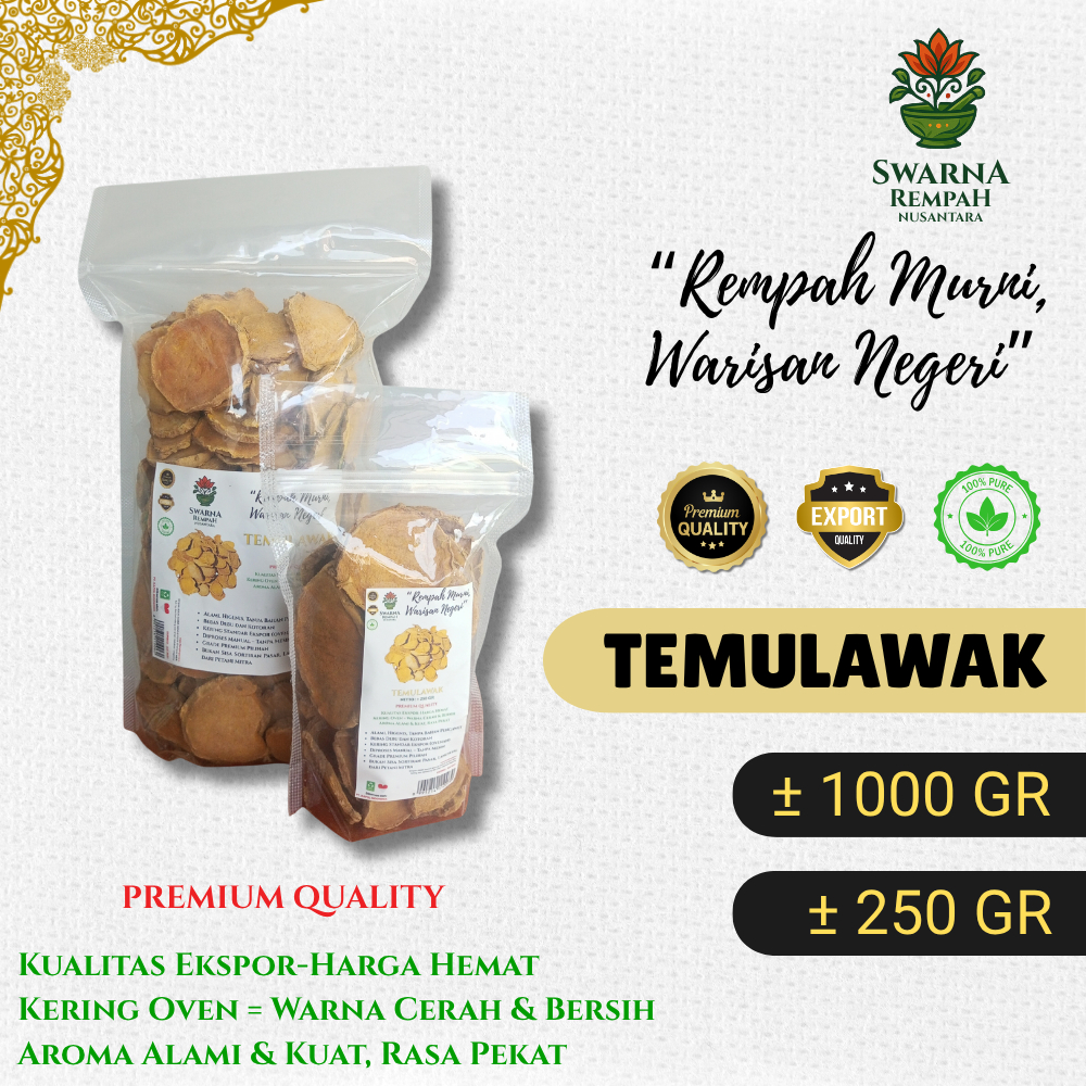 

SRN - TEMULAWAK KERING ORGANIK OVENAN STANDAR EKSPOR 250 GRAM / 1 KG