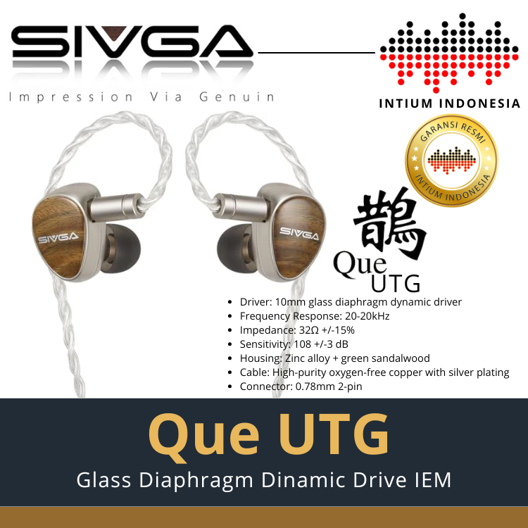 SIVGA Que UTG Glass diaphragm dynamic driver In Ear Monitor Earphone