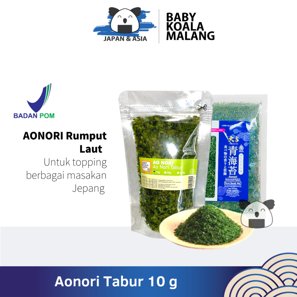 

AONORI Bubuk Nori 10 g │Ao Nori Powder Import Taburan Takoyaki │ Seaweed Powder Mentai -Malang
