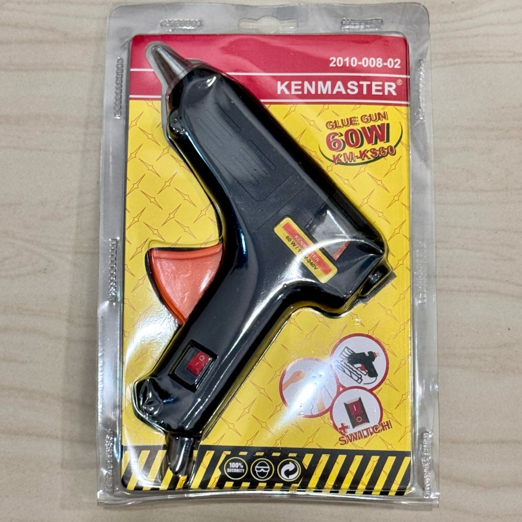 

KEMASTER 008-02 (60WATT) Glue gun besar 60 watt. Gun lem bakar. Gun lem tembakNN gun lem bakar lilin 60watt kenmaster 110V-240v