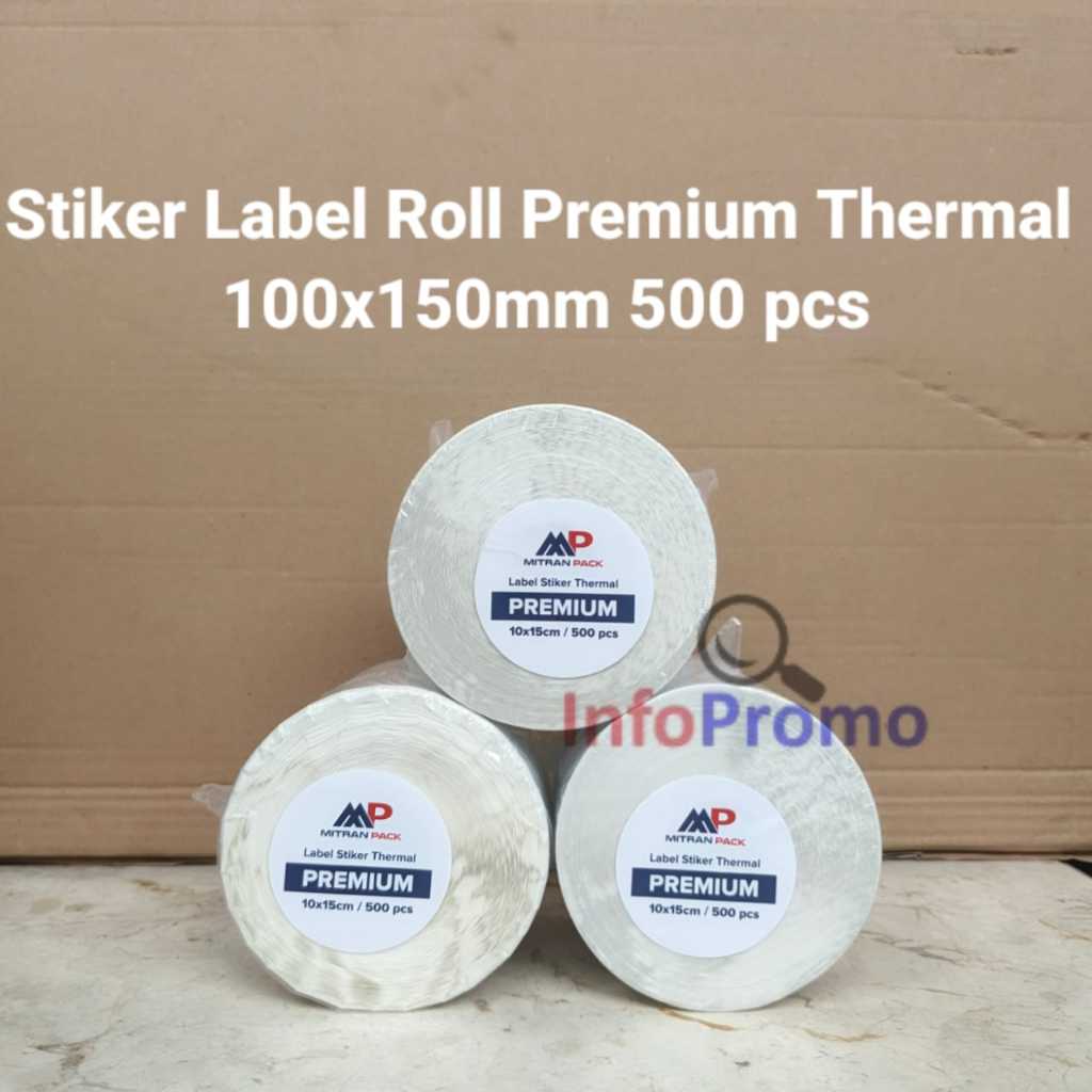 

Stiker Label Roll Premium Thermal Mitran pack 100x150mm 500 pcs Original.