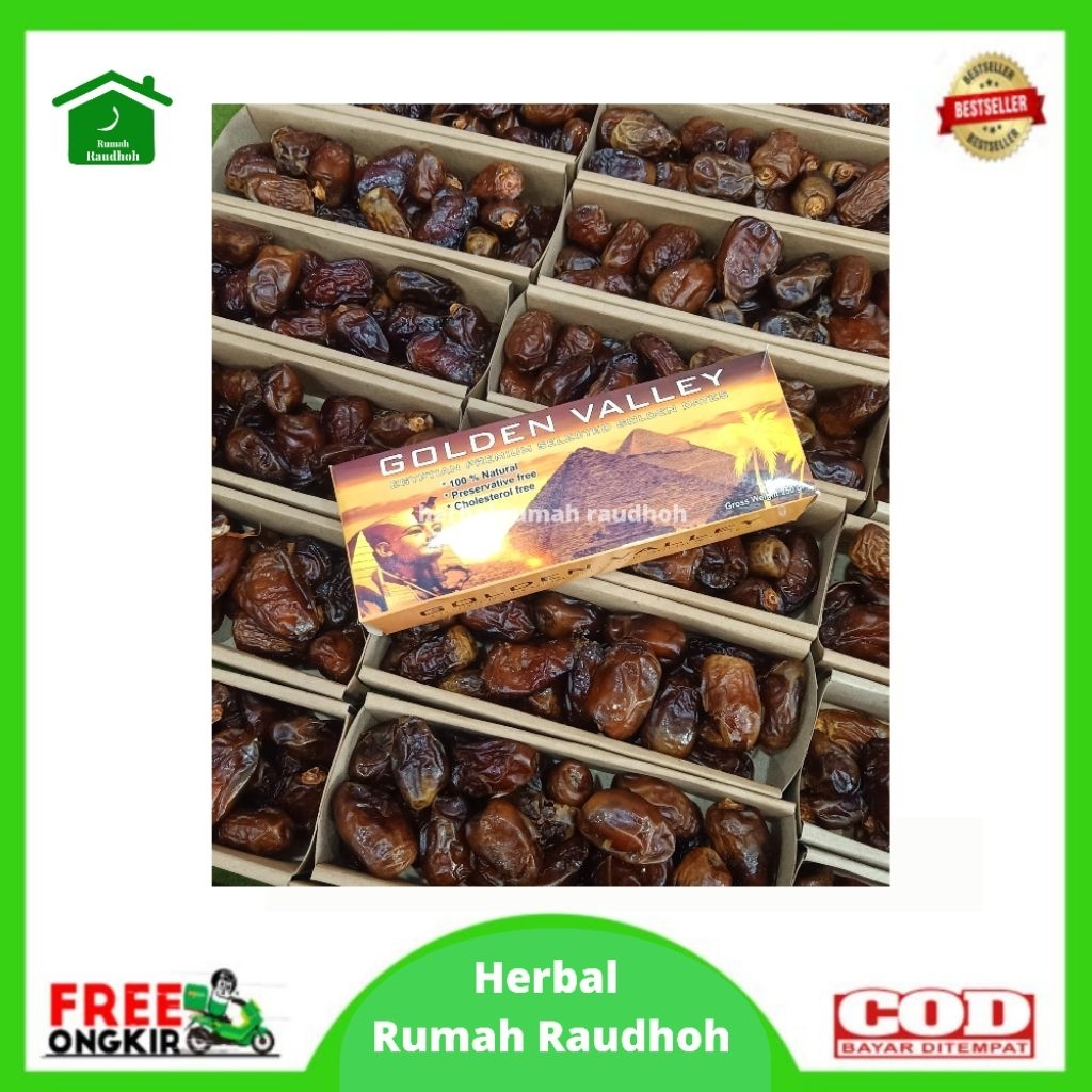 

KURMA MESIR GOLDEN VALLEY ORIGINAL KEMASAN KOTAK 250 GR