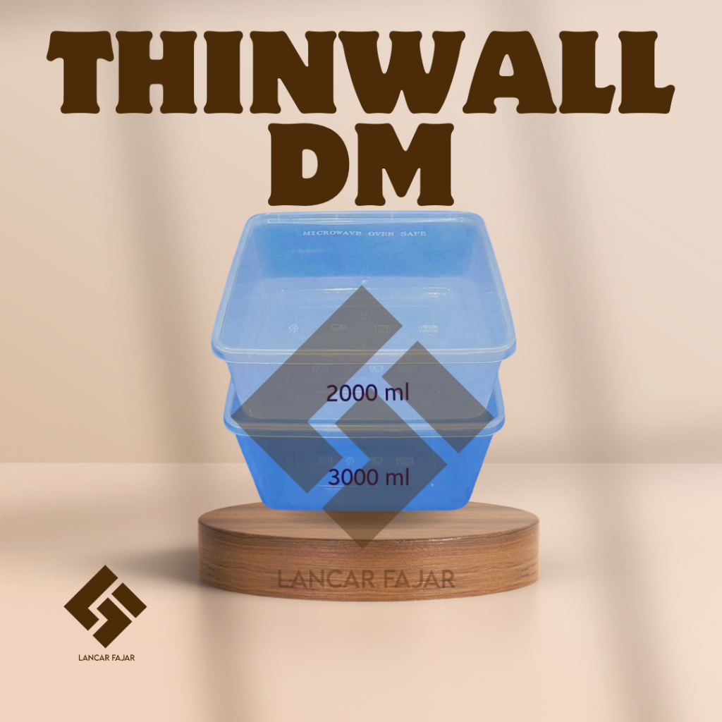[ 25 pcs] THINWALL DM SQ 1000 ml / 1500 ml / 2000 ml / 2400 ml / 2500 ml / 3000 ml / 3600 ml thinwal