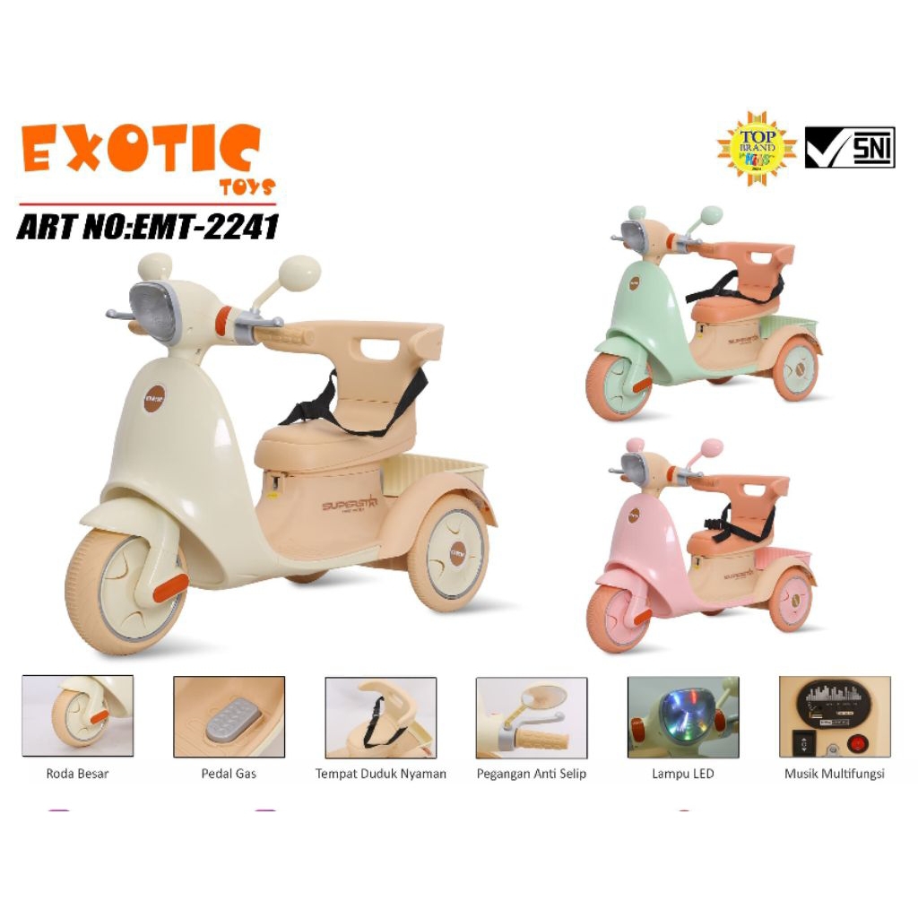 Motor Aki EMT 2241 Mainan Anak Motoran Exotic Ada Remot