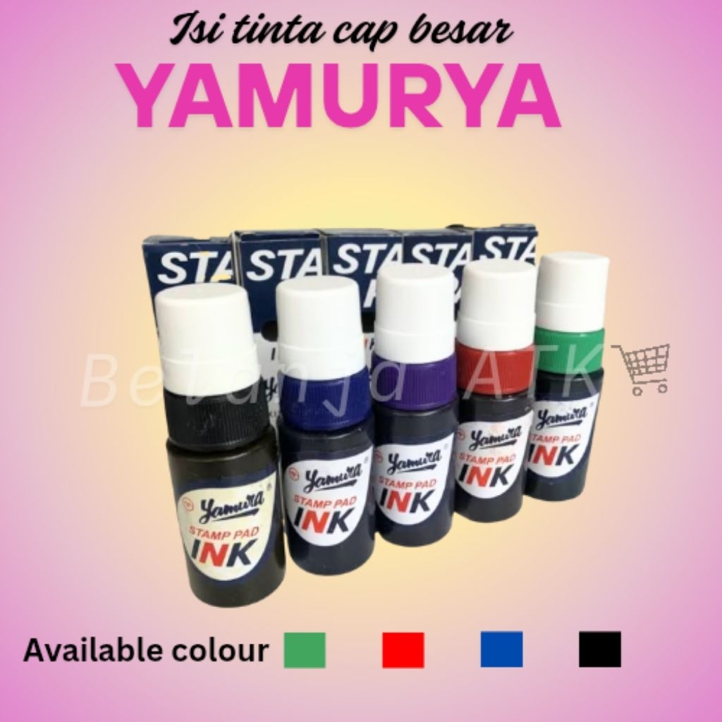 

Yamura tinta stempel kecil dan besar hitam / hijau / merah / biru