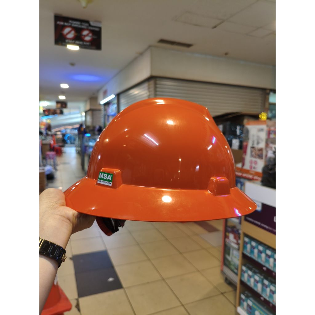 Helm Safety MSA Fullbrim Fastrack Orange Standar SNI / Safety Helmet MSA Fullbrim Original