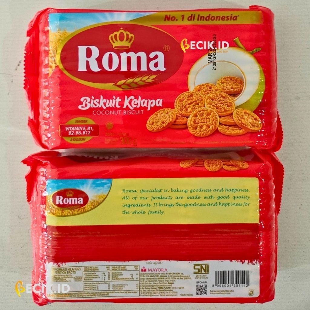 

Biskuit Roma Kelapa 300g – Renyah, Gurih, Isi Padat, Camilan Keluarga