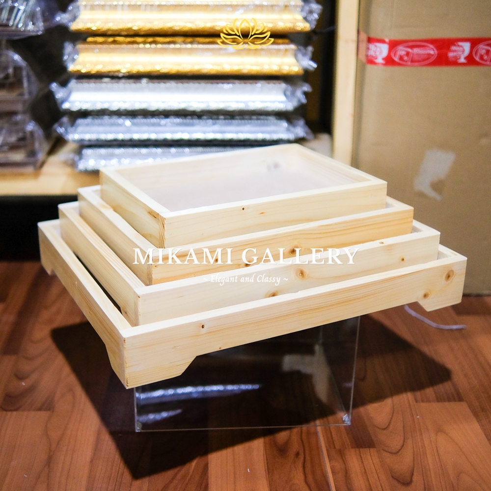 Baki Hantaran | Baki Kayu Akrilik| Baki Rustic Seserahan