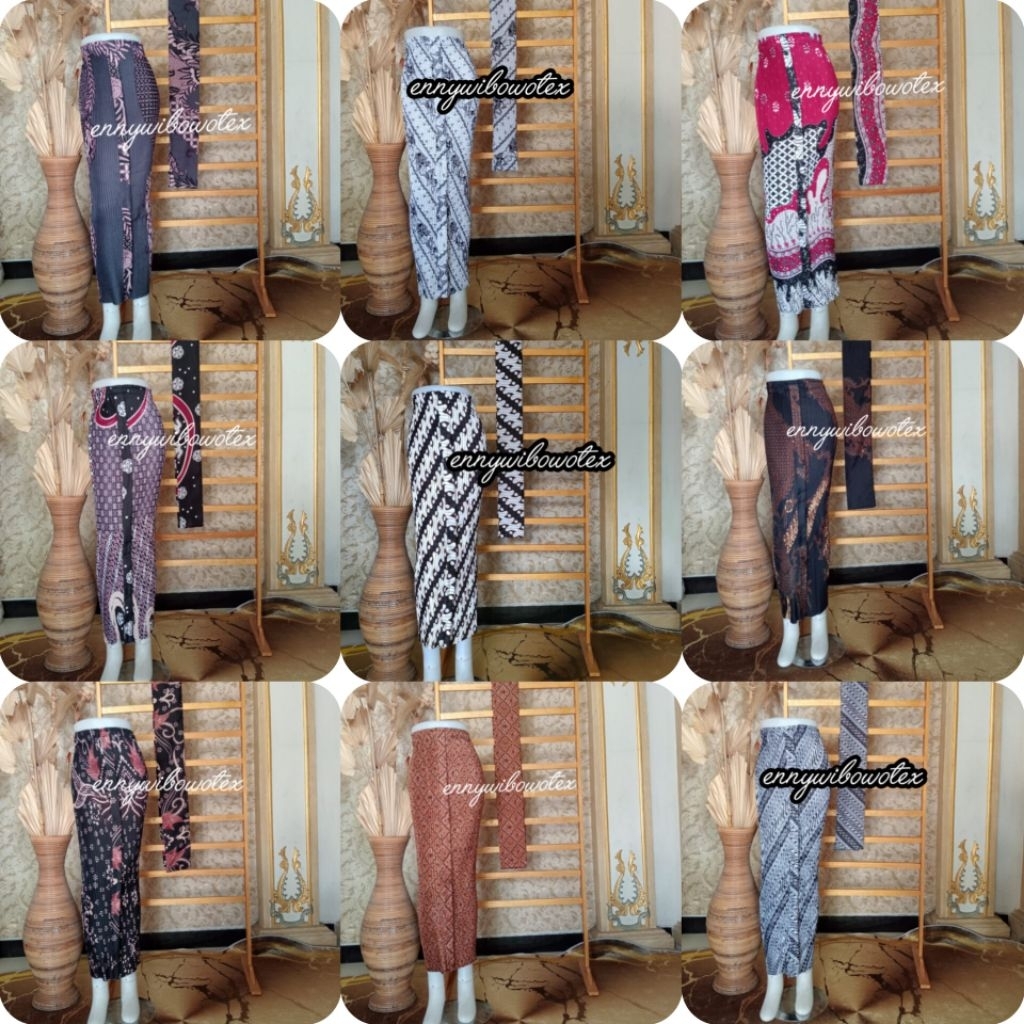 SET ROK PLISKET WIRU+SELENDANG BATIK TERMURAH/SELENDANG BATIK KONDANGAN/SETELAN ROK+SELENDANG MURAH