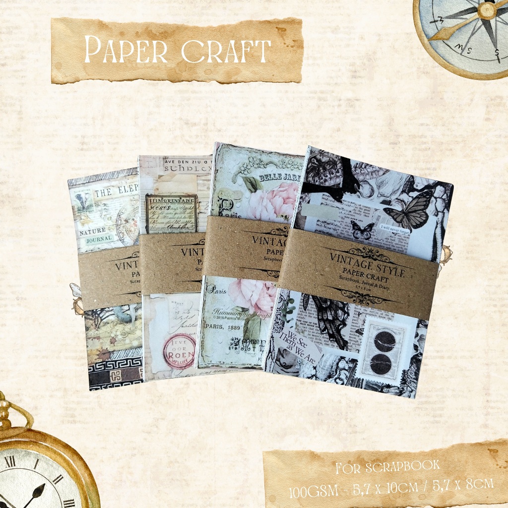 

PAPER CRAFT - [ 20pc ] Kertas DIY Theme Vintage Style Scrapbook Kreatif