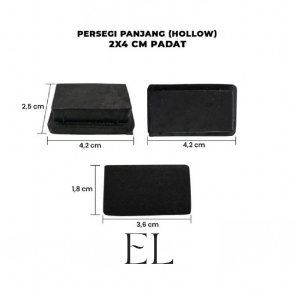 karet hollow 2x4 padat karet kaki meja kursi hollo