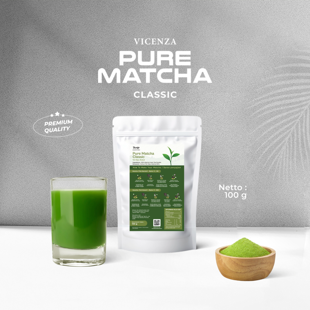 

VICENZA Pure Matcha Ceremonial Grade CLASSIC 100 Gr Mutiaragemilangid