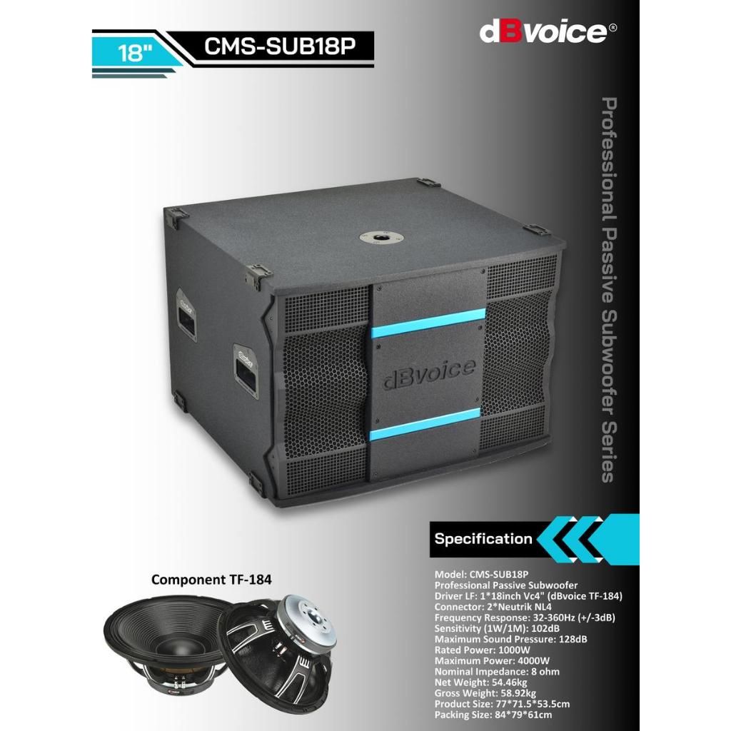 subwoofer pasif 18 inch Professional Passive Subwoofer Series dBvoice Speaker Sub CMS-SUB18P