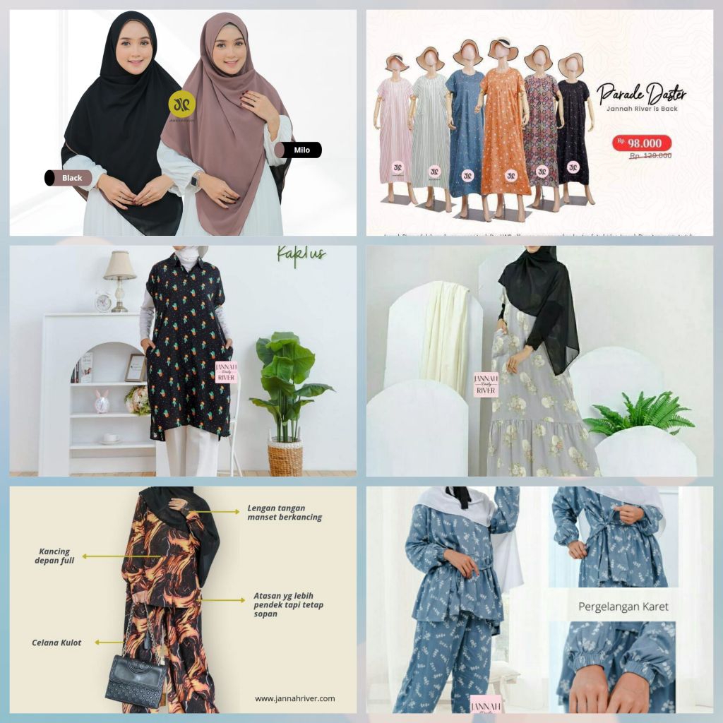 Jannah River Big Sale Daster, One Set dan Pastanboba Sale Stock Jannah River