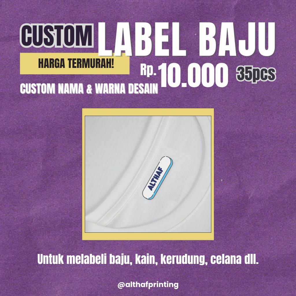 

Label Baju Nama Custom 35pcs – Bisa Disetrika | Stiker Label Pakaian Anak Dewasa