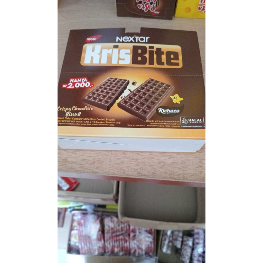 

NABATI NEXTAR KRISBITE CHOCOLATE BISCUIT [1 BOX ISI 10 BUNGKUS @25G]
