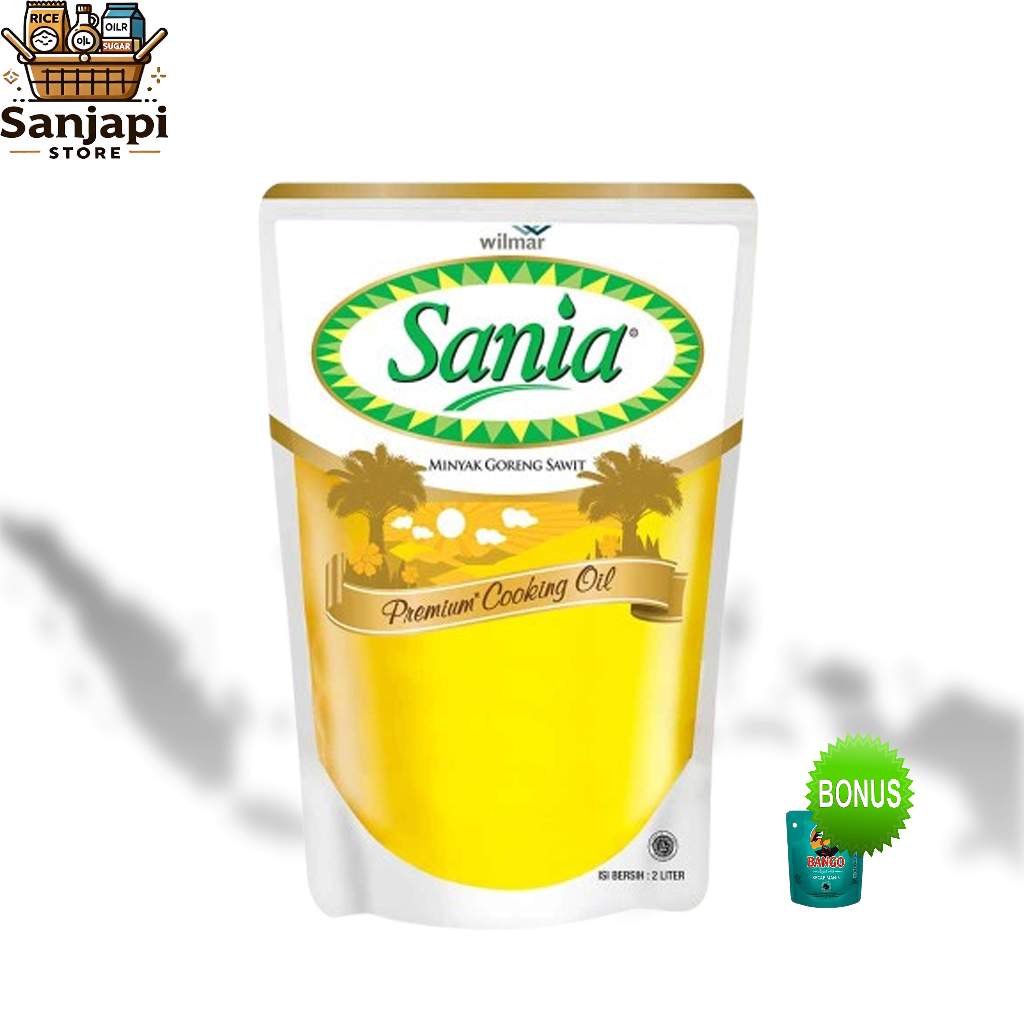 

Minyak Goreng Sania 2 Liter + Bonus Kecap Bango 77g - Minyak Sawit Premium Kemasan Pouch