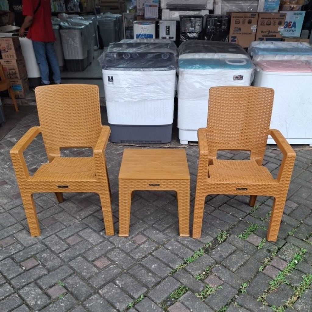 [KARGO] KURSI TERAS NAPOLLY 8R3. 2 KURSI 8R3 dan 1 MEJA MAPAN / KURSI PLASTIK / KURSI SENDER / KURSI