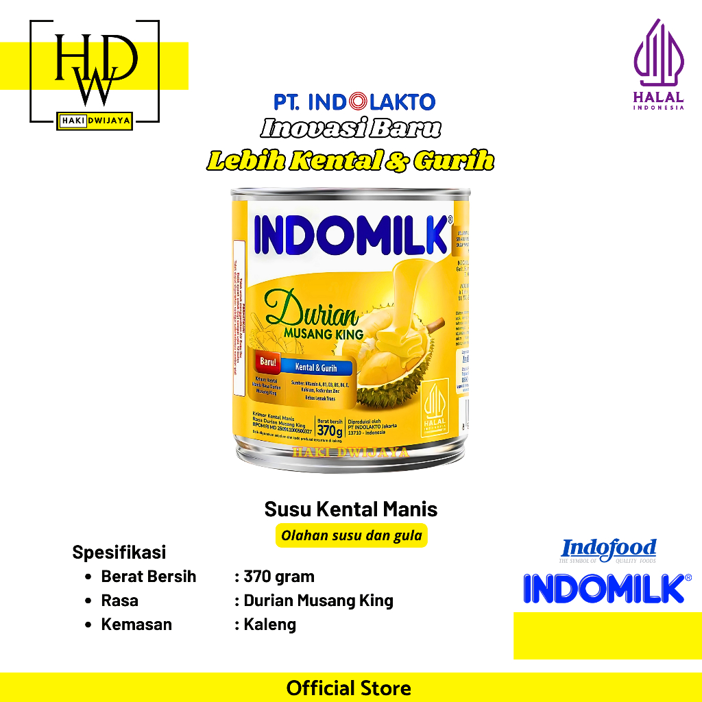 

[370gr] Indomilk Kental Manis Durian Musang King Kaleng