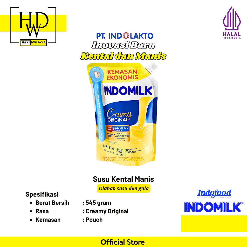 

[545gr] Indomilk Kental Manis Putih Original Pouch