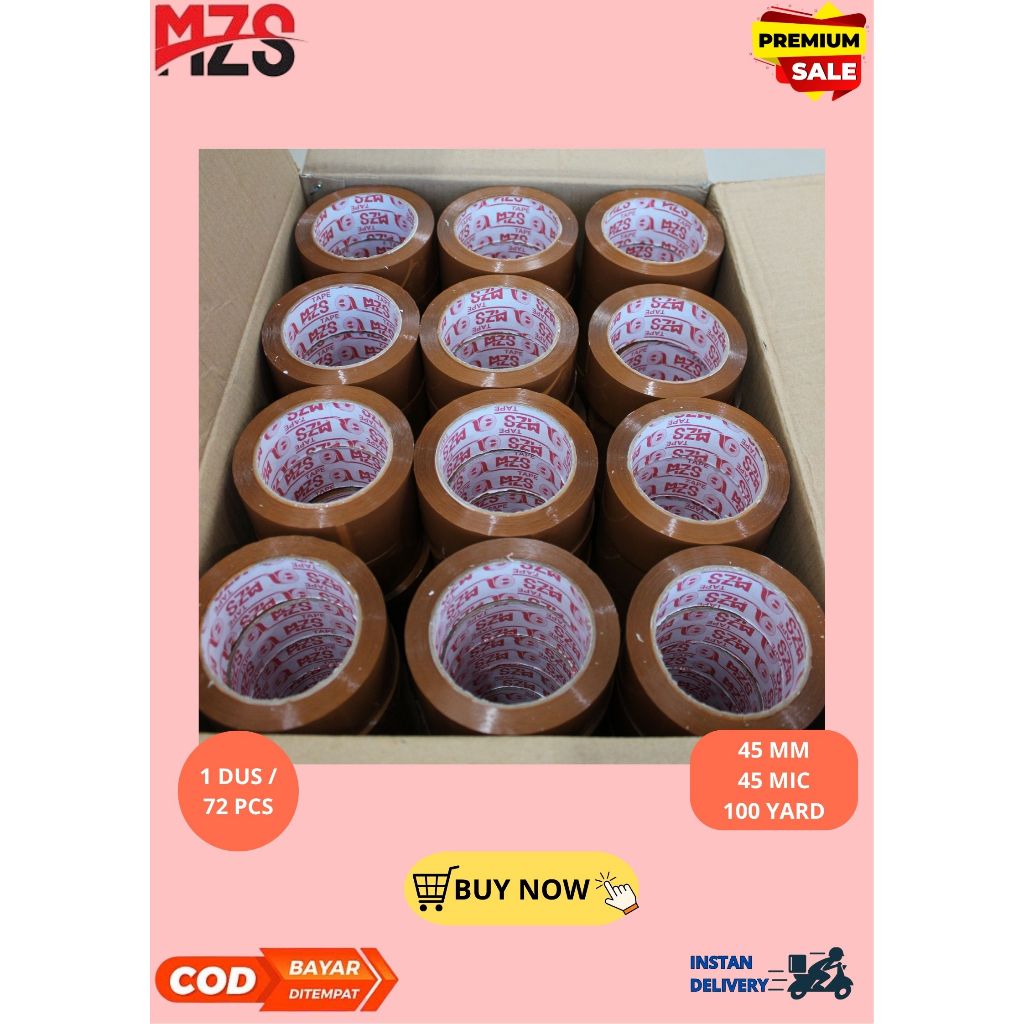 

LAKBAN COKLAT 1 DUS ISI 72 ROLL 45MM X 100 YARD