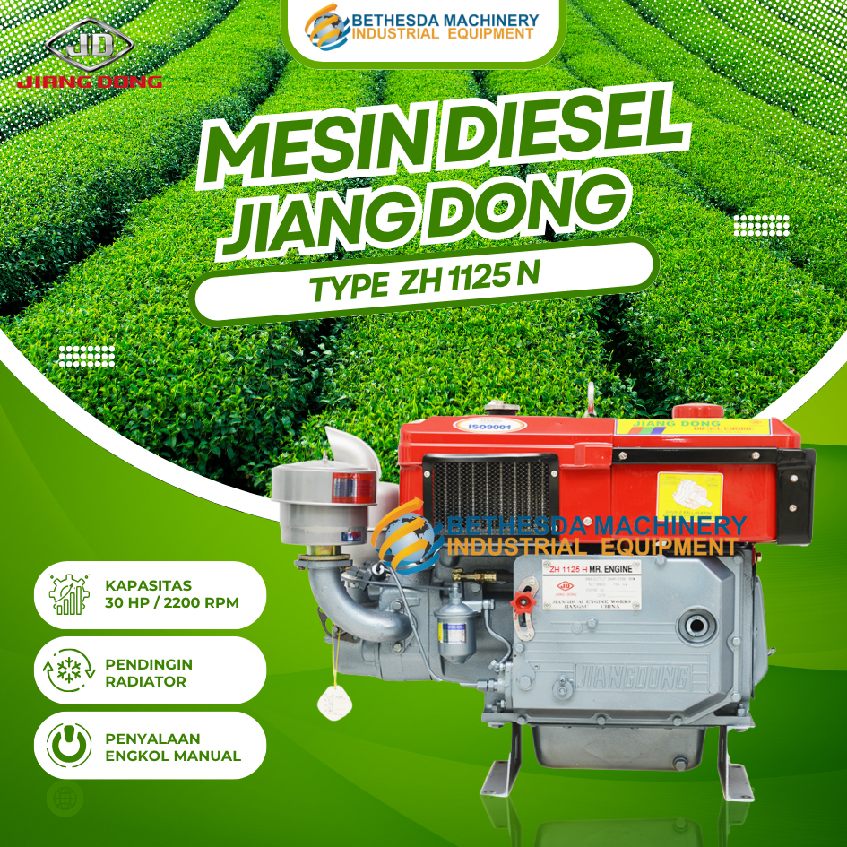 Penggerak Engine Jiangdong ZH 1125 N Mesin Diesel 30hp / 30pk Radiator