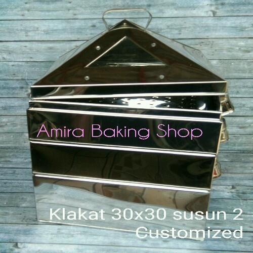 Klakat / Kukusan Kotak 30x30 cm Susun 2 ( Bahan Stainless Tebal 0,4 mm )