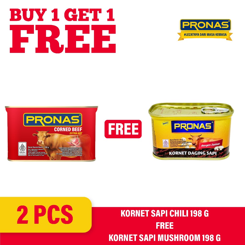 

[BUY 1 GET 1] Kornet Sapi Chili 198 gr Free Kornet Sapi Mushroom 198 gr