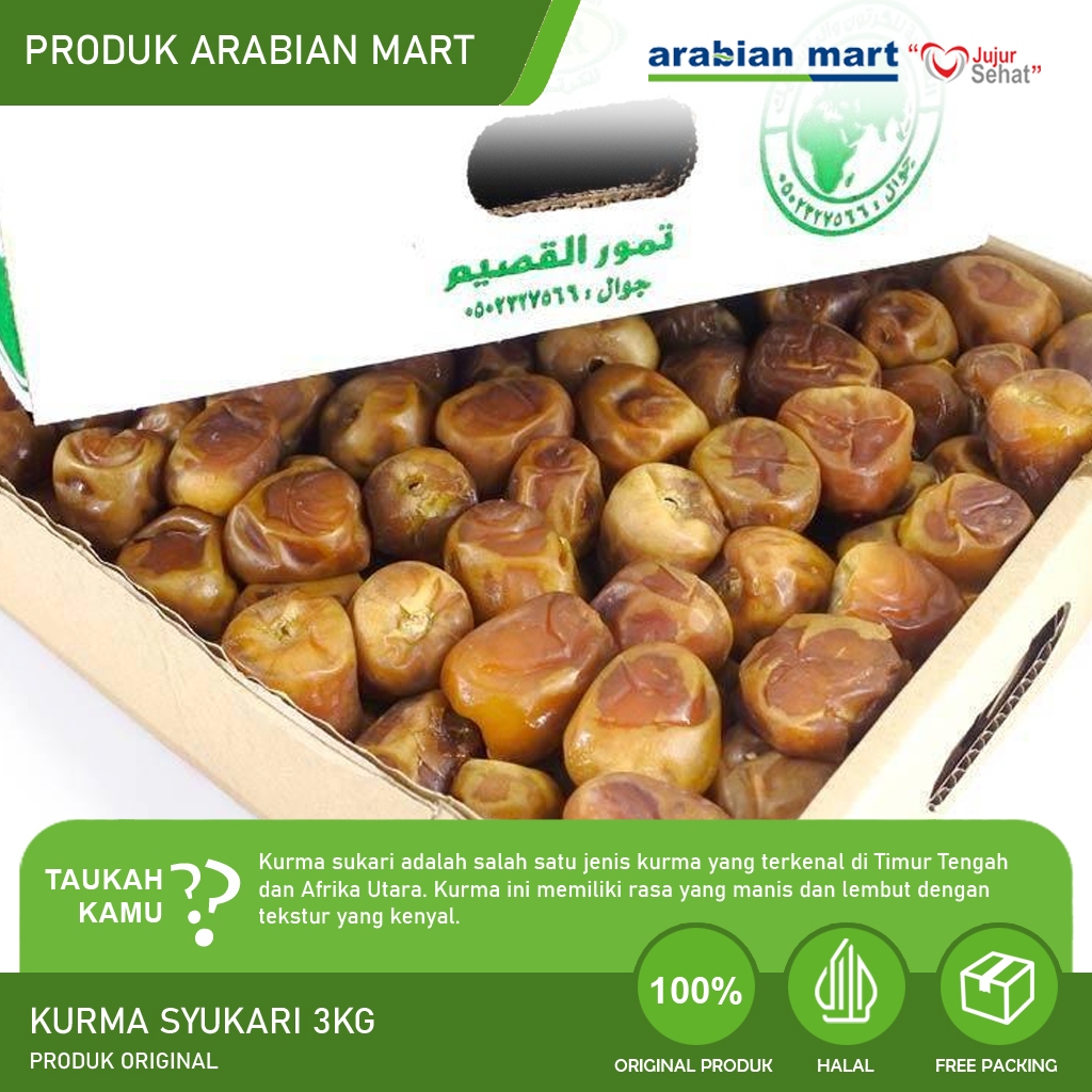 

Kurma Sukari 3kg Premium Basah Kurma Sukkari Al Qassim Ruthob Murah untuk Oleh Oleh Haji Umroh