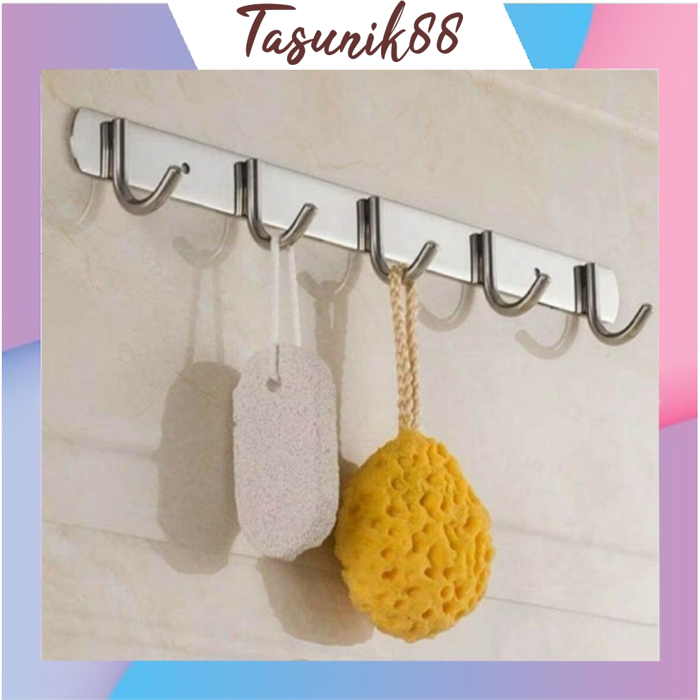 TASUNIK88 Kapstok Stainless Steel Anti Karat / Gantungan Baju Hook Kait Kamar Mandi R1294