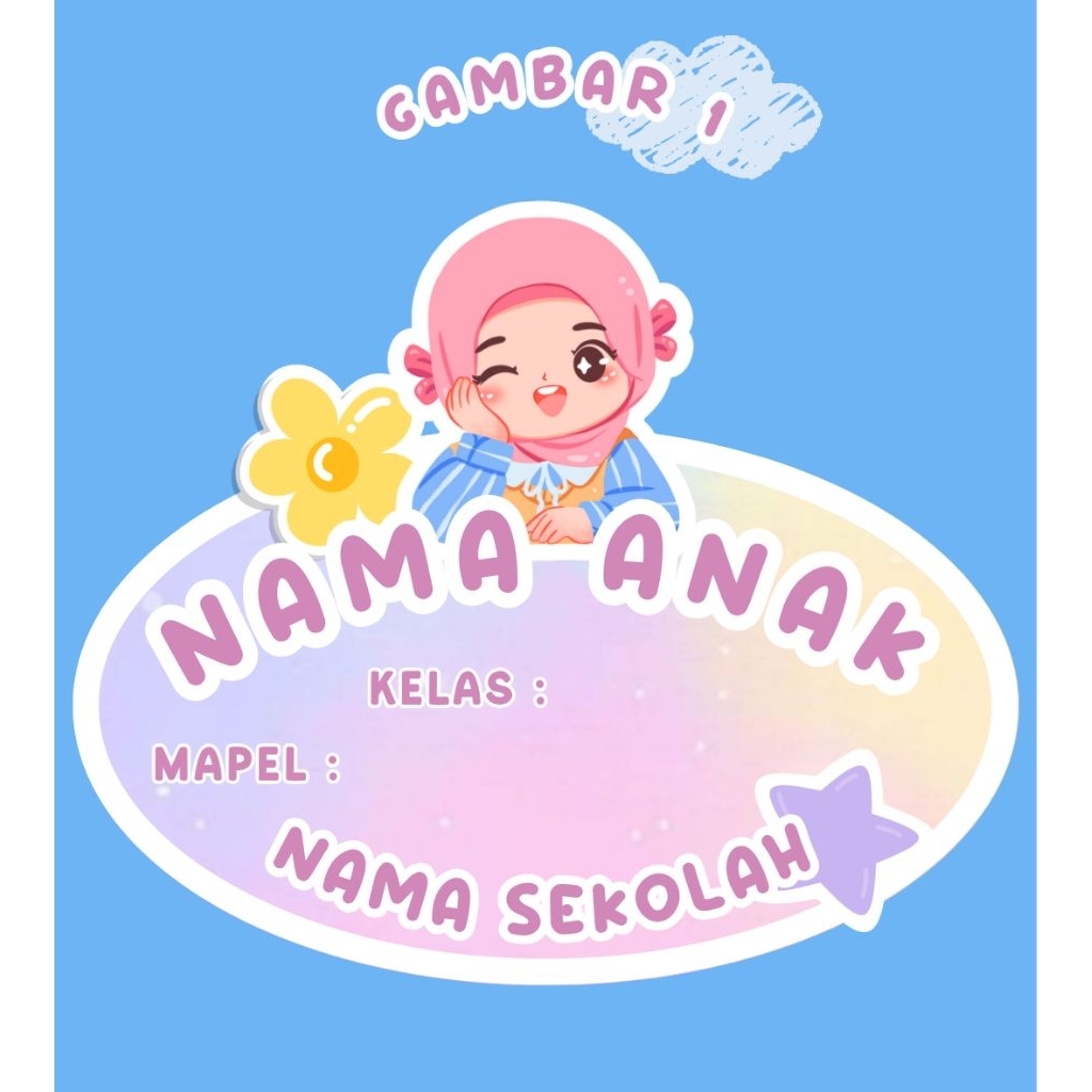 

STICKER NAMA CUSTOM ISI 20PCS FREE 4