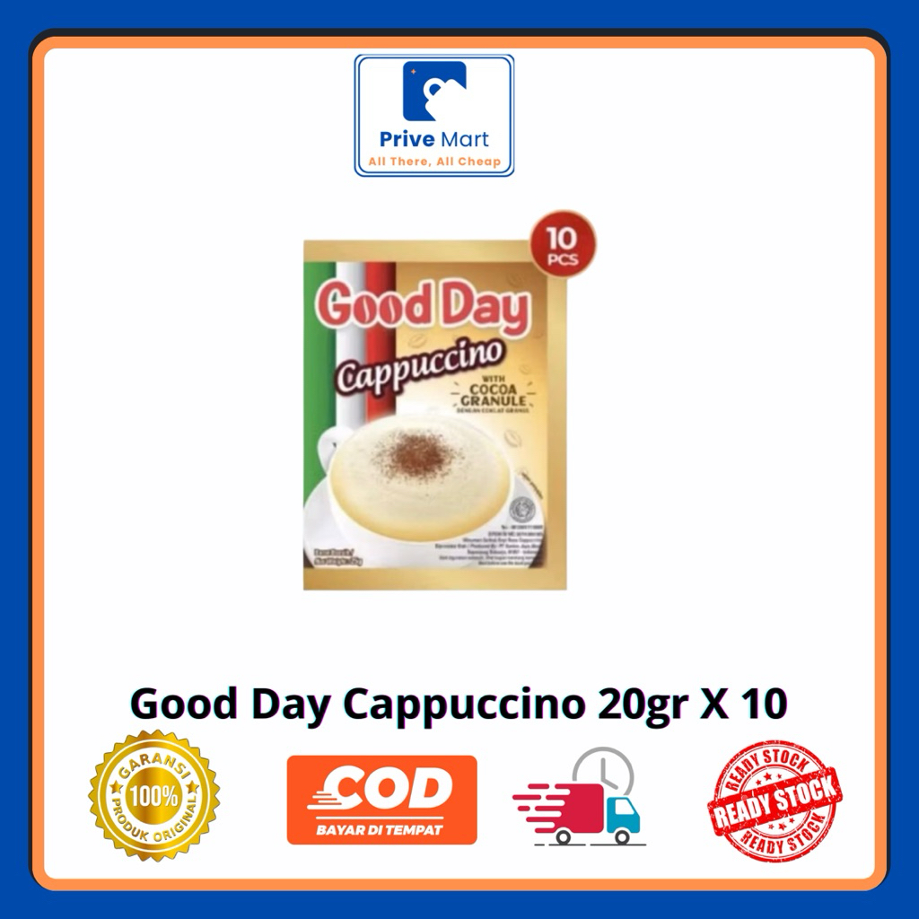

Good Day Cappuccino Kopi Instant 25gr X 10 dengan Granule