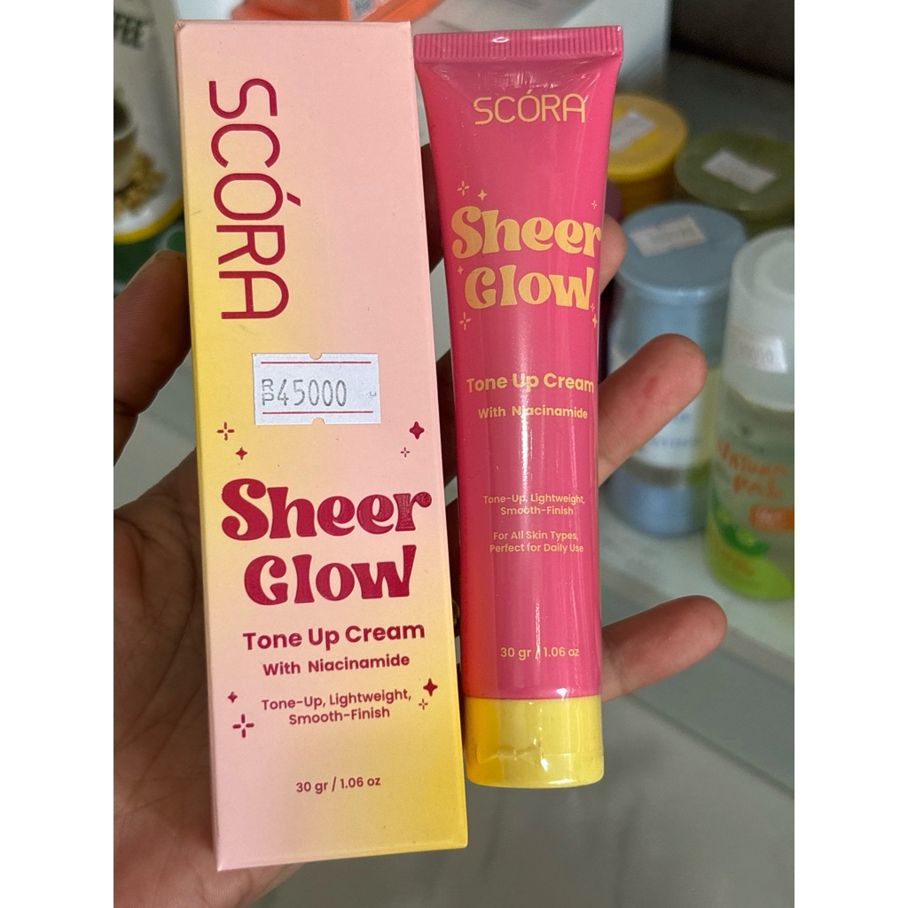 tone up cream scora/ sheer glow tone up cream
