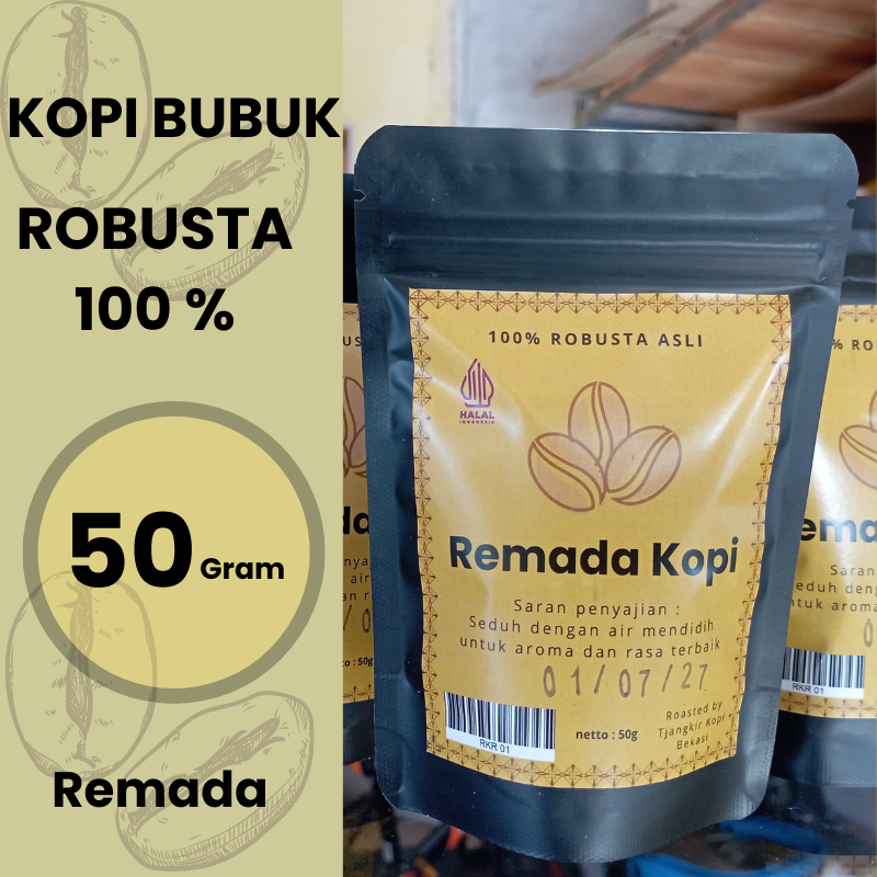 

Kopi Bubuk Robusta 100% 50 gram Remada Kebumen Purworejo Wonosobo Temanggung