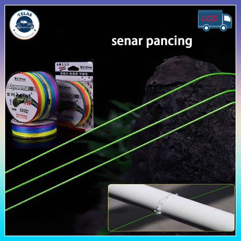 50m Tali Pancing Tarik Super Kuat Tali Pancing 4 Warna Dikepang Hiu Tali Pancing Tahan Sobek