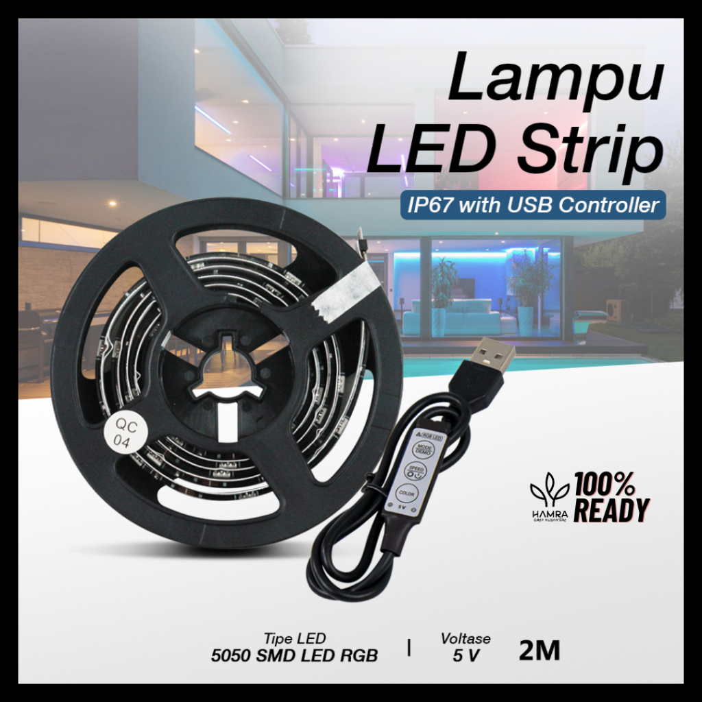 Lampu Led Strip 2m / LED STRIP Selang / Led Strip RGB 5050 IP67 / Lampu LED light