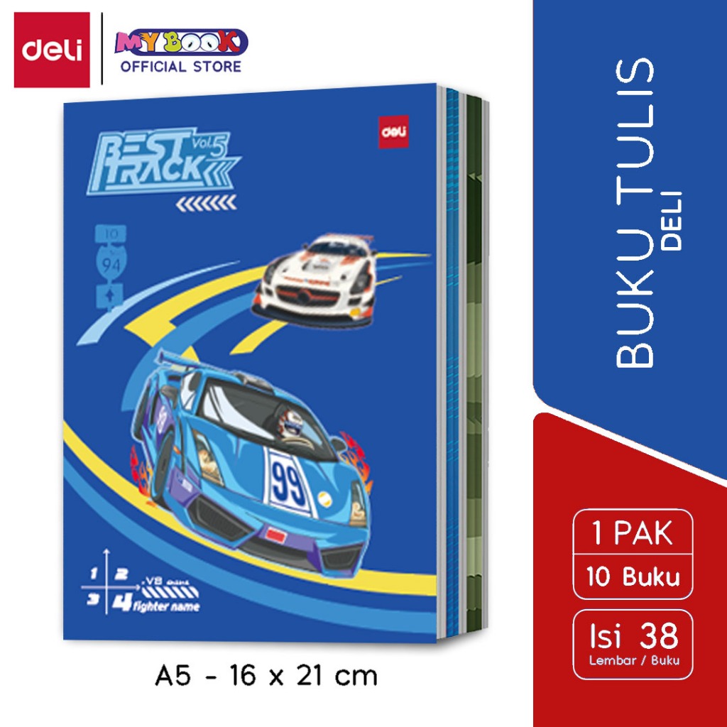 

Deli Buku Tulis Sekolah A5 38 Lembar Mobil Balap Motion Vehicle 3 - 10 buku (1 pak)
