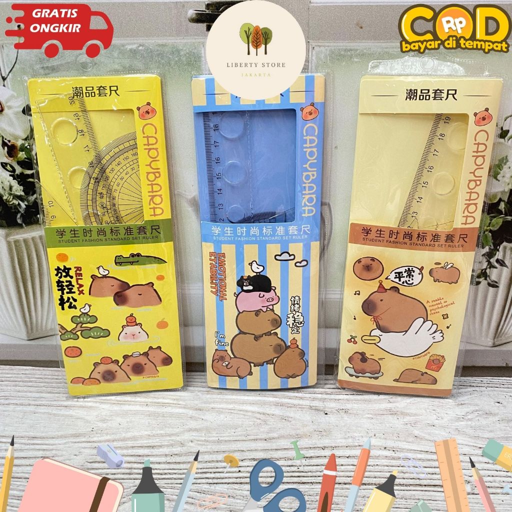 

Penggaris Set Capybara 4 in 1 PGG-1915 Stationery Alat Tulis Sekolah Kantor Kado Ulang Tahun Souvenir